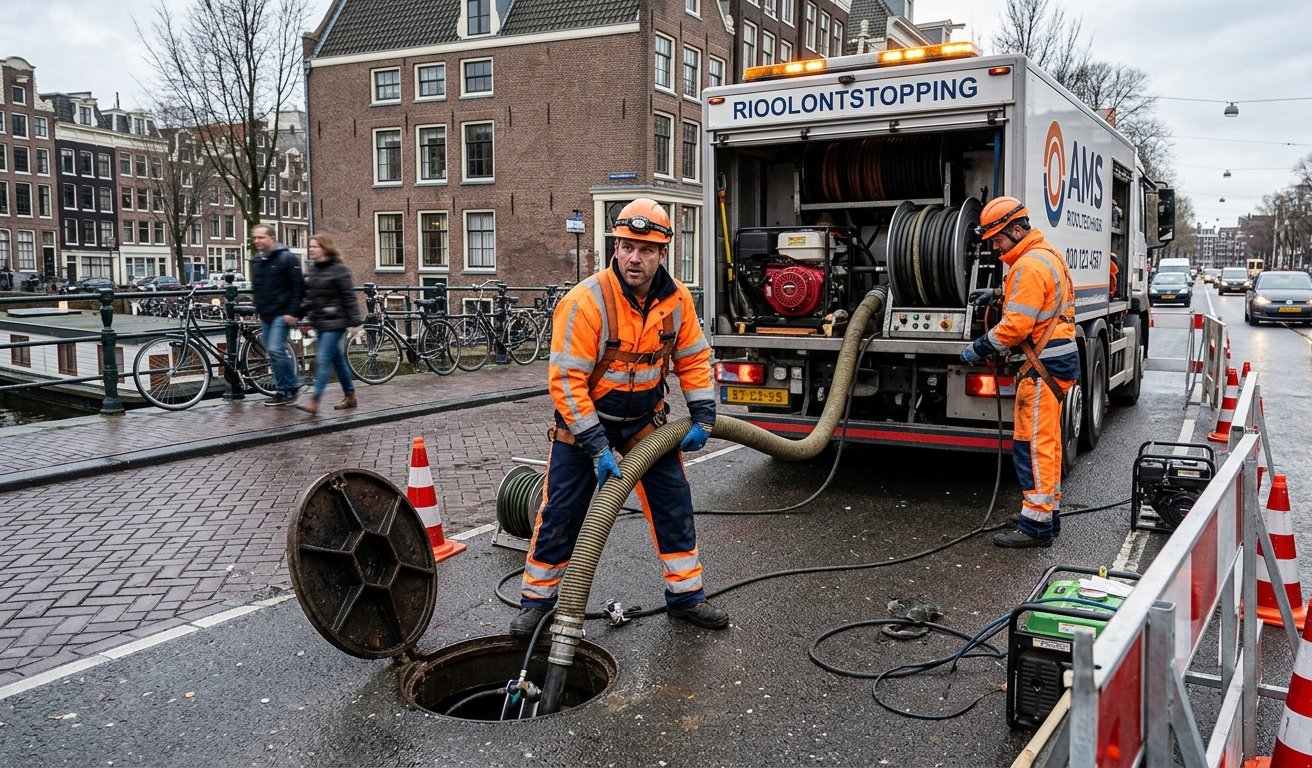 Rioolspecialist aan het werk